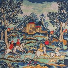 Vintage 1971 Mazaltov   s Equestrian Hunting Scene Needlepoint Canvas 14    14  Nos