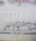 Antique 1866 Map   The West Indies   Caribbean By Johnson   Ward
