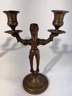 Antique 18th Century Brass Russian Cossack Candelabra Candlestick Set 9 5   