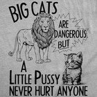 Mens Funny T Shirts Big Cats Are Dangerous But A Little Pussy Never Hurt Anyone