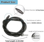 Drain Auger Cable 6 5ft Clog Remover With Drill Connector 10mm Flexible Plumbing