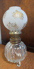 Super Cute Vintage Miniature Kerosene Lamp  With White And Gold Globe