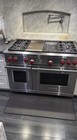 Wolf Df486g - 48  Professional Dual Fuel Range 6 Burners   Griddle Red Knobs