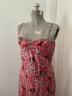 Vintage 1960 s Sarmi Long Silk Gown With Lilies And Spaghetti Straps