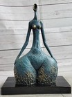 Original Signed Nude Bronze Female Fertility Goddess Statue Sculpture Abstract