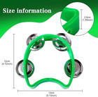 Pack Of 4 Half Moon Musical Tambourine  Double Row Metal 4 Jingle Bells Mini