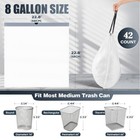 Drawstring 8 Gallon Trash Bags - 42 Count Pre-separated 8 Gallons  White