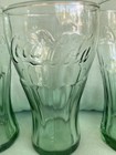 4 Vintage Coca Cola Coke Glasses Juice 6 25oz Tumbler Green Retro Glass
