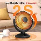 Radiant Electric Space Heater With Thermostat And Timer  800w 400w Portable Dish