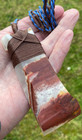 Huge Recycled Red Onyx Hand Carved And Bound Nz Maori Hei Toki Adze