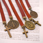 Handmade Leather Bible Bookmark Ribbon Book Marker Cross Christian Gifts For    