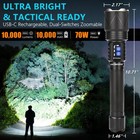 Rechargeable Flashlight 10 000 High Lumens  Xhp360 Led Wick Super Bright Tact   