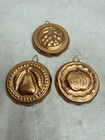 Vtg Set Of 3 Copper Molds Decorative Wall Hanging Kitchen Decor Pumpkin Fall