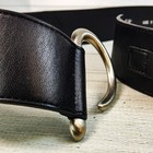 J  Jill Black Leather Belt Small 32-36  Open Hook Buckle Waist Hip Wide Silver