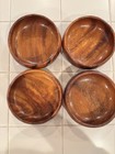 Set Of 4 Vtg Monkey Pod Wood Bowls Handcarved Hawaii Mid Century Tiki Boho Decor