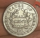 1804 Draped Bust  Half Cent   Plain 4    No Stems    Fine