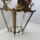 Vintage French Hallway Lantern Gilted Brass Ceiling Light Hanging Fixture