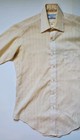 Vtg 70s Sears Perma Prest Mens Dress Shirt Cream Dobby Stripe 15 5 M 34-35