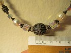 Vintage 925 Sterling Silver Natural Pearl Glass Crystal Necklace Bracelet Set 