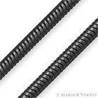 3mm  925 Italy Sterling Silver Black Rhodium Flexible Snake Link Chain Necklace