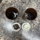 Vintage Tupperware 4 5  Brown Salt   Pepper Shaker Set 1329 Unused Mint Nos