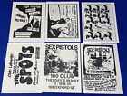 Lot- 6  Sex Pistols Concert Flyer Copy Art 100 Club screen On Green Punk Clash