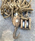 A  Complete  Vintage Set Of  Block And Tackle - Wooden Pulleys