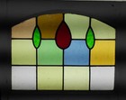 Abstract Squares Old English Leaded Stained Glass Window 23 1 4 x 17 1 4 