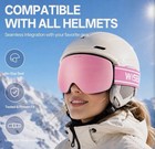 Magnetic Ski Snow Goggles Dual Lock Lens Otg Over Glasses Men Women