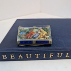 Antique Italian 800 Silver Enamel Romantic Scene Hinged Box - 3  X 2  X  75 