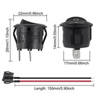 6pcs Rocker Switch On Off Kcd1 Mini Round Toggle Switch Spst 2pin Snap-in Design