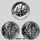 1975 P D S - Proof   Uncirculated Roosevelt Dimes 3 Coin Set From U s  Mint