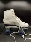 Roller Derby White Leather Roller Skates With Blue Wheels  Women   s Size 9