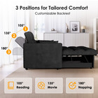 3 1 Convertible Sleeper Sofa Bed Velvet Pull Out Couch Adjustable Loveseat Futon