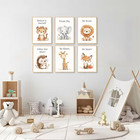 6pcs Safari Animal Nursery Wall Art Affirmation Posters For Children s Room  Jun