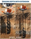 52cc Gas Powered Auger Post Hole Digger  2 Stroke With 6    10  Auger Drill Bits