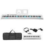 88 Key Folding Semi-weighted Digital Piano Portable Bluetooth White Keyboard