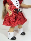 1853 Era Red Dress Panties Doll Clothes For 18  American Girl Rebecca  debs  
