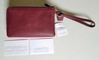 Coach 54814 Colorblock Double Corner Zip Wristlet In Burgundy Cerise  115     New 