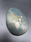 Vintage Mcm Kareka Aqua Enamel Copper Dish Signed