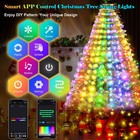 200led Christmas Tree Waterfall String Lights Rgb Color Changing Indoor Outdoor