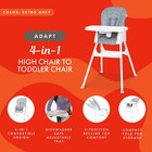 Baby Trend Adapt 4-in-1 Convertible High Chair Toddler Booster Seat  Retro Grey