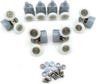 8 Pcs Top bottom Shower Door Rollers runners pulleys wheels Bathroom Gray 