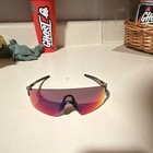 Oakley M Frame Shield Cycling Sunglasses Black Plastic Frame Red Mirrored Lens