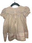 Vintage Polly Flinders Smocked Floral  Dress 24m Beige Pink Green