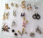 Vintage 17 Pairs Of Mixed Pierced Earrings Jewelry Lot
