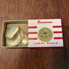 Dennison Vintage 9 Lot gummed Foil Stars notarial Seals labels