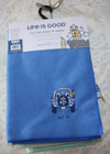 Nwt Life Is Good 2 Pack Pet Drying Towel Dog Absorbent Microfiber Green Blue Log