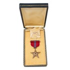 Wwii Us Navy Usmc Bronze Star Medal Wrap Brooch In Short Titled Case Original
