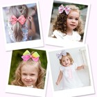 18pcs Hair Bows 5 Inch Large Alligator Clips Unicorn Rainbow Ribbon For Girls